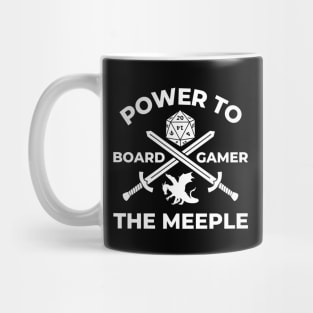 Power to the Meeple BoardGamer Fantasy Role Playing Table Top Mug